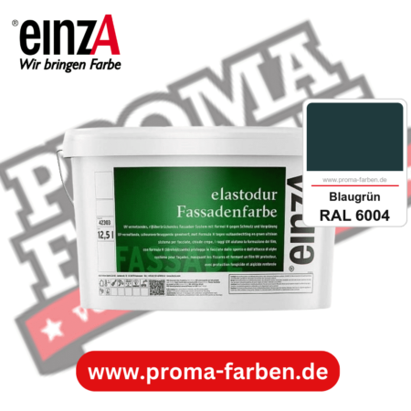 einzA elastodur Fassadenfarbe kaufen bei Proma Farben RAL 6004 Blaugrün
