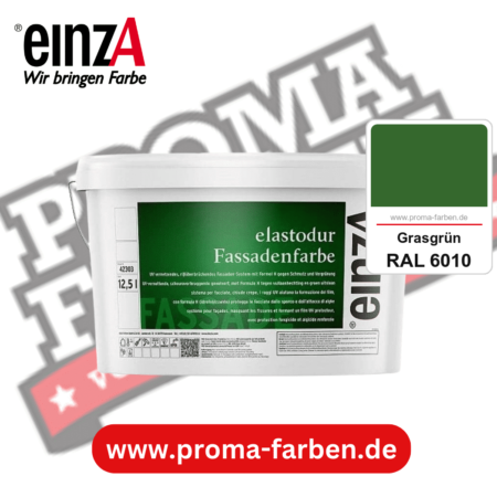 einzA elastodur Fassadenfarbe kaufen bei Proma Farben RAL 6010 Grasgrün