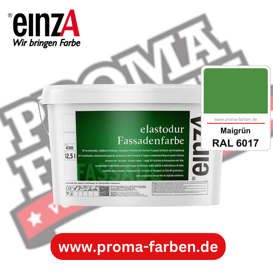 einzA elastodur Fassadenfarbe kaufen bei Proma Farben RAL 6017 Maigrün