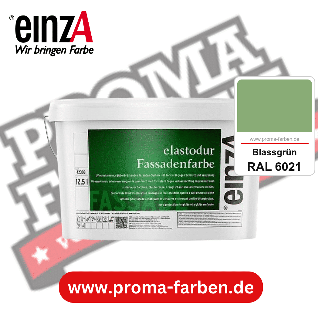 einzA elastodur Fassadenfarbe kaufen bei Proma Farben RAL 6021 Blassgrün
