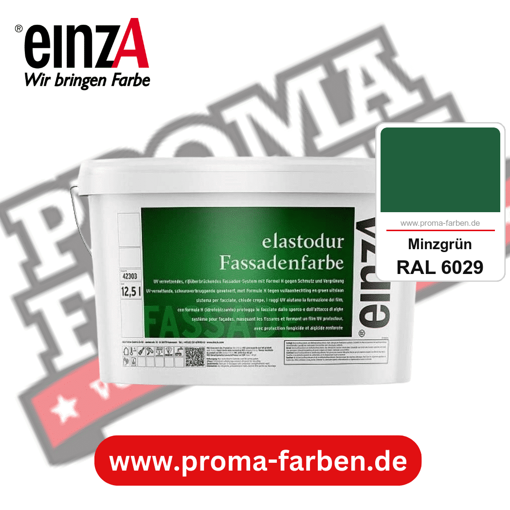 einzA elastodur Fassadenfarbe kaufen bei Proma Farben RAL 6029 Minzgrün