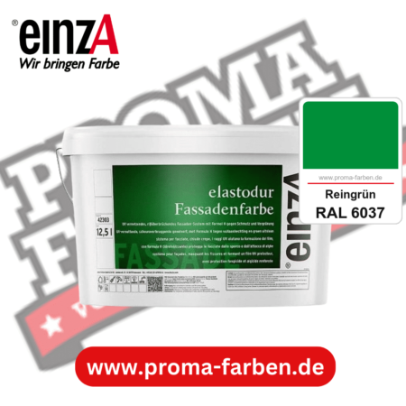einzA elastodur Fassadenfarbe kaufen bei Proma Farben RAL 6037 Reingrün