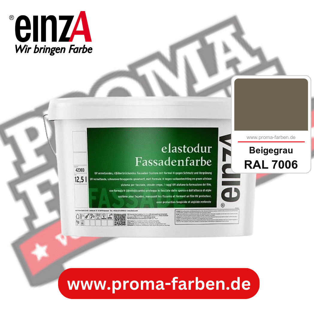 einzA elastodur Fassadenfarbe kaufen bei Proma Farben RAL 7006 Beigegrau