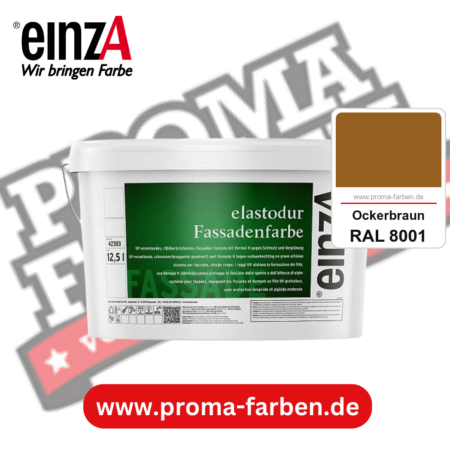 einzA elastodur Fassadenfarbe kaufen bei Proma Farben RAL 8001 Ockerbraun