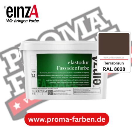 einzA elastodur Fassadenfarbe kaufen bei Proma Farben RAL 8028 Terrabraun