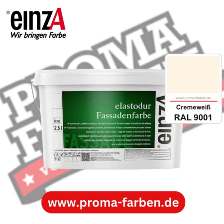 einzA elastodur Fassadenfarbe kaufen bei Proma Farben RAL 9001 Cremeweiß