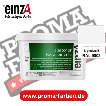 einzA elastodur Fassadenfarbe kaufen bei Proma Farben RAL 9003 Signalweiß