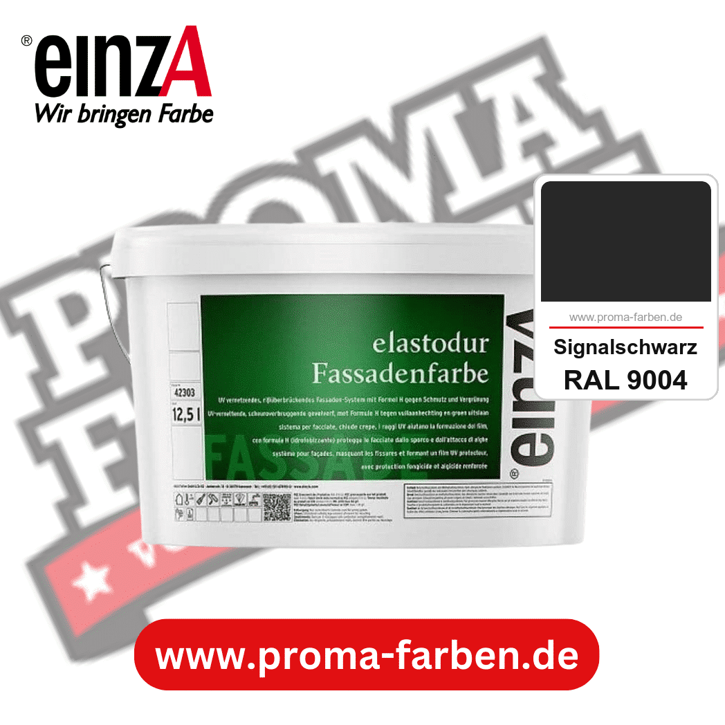 einzA elastodur Fassadenfarbe kaufen bei Proma Farben RAL 9004 Signalschwarz
