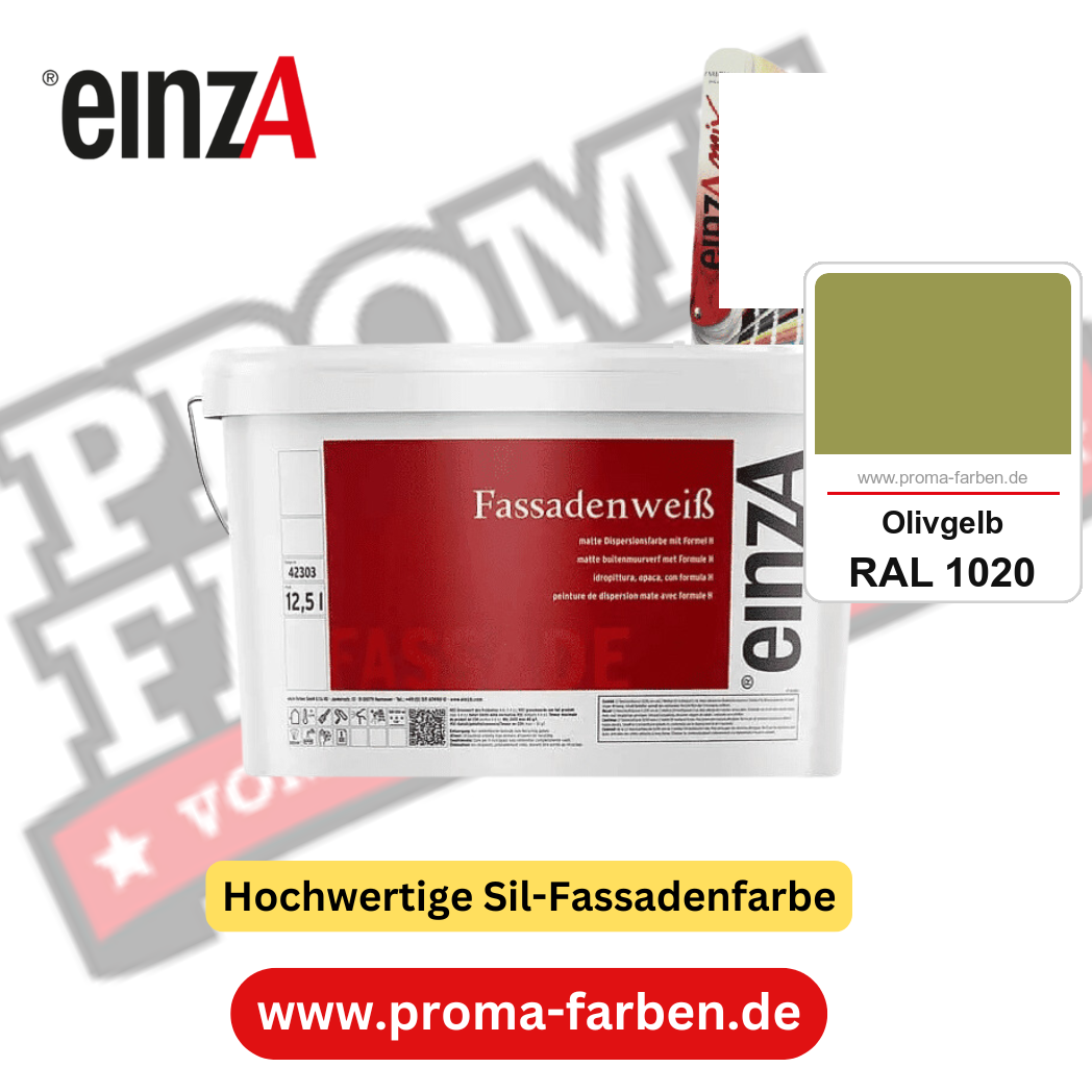 einzA Fassadenweiß kaufen bei Proma Farben RAL 1020 Olivgelb