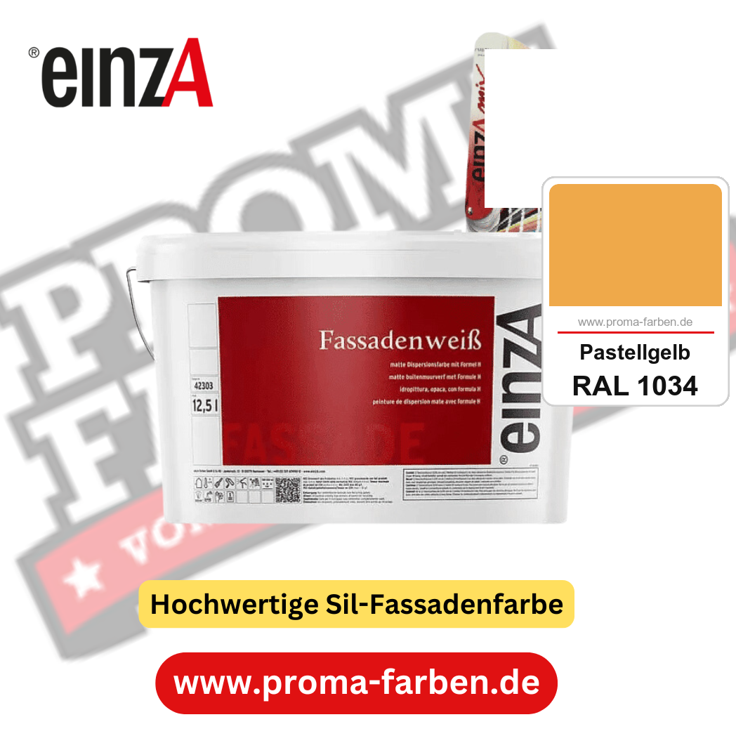 einzA Fassadenweiß kaufen bei Proma Farben RAL 1034 Pastellgelb