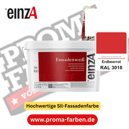 einzA Fassadenweiß kaufen bei Proma Farben RAL 3018 Erdbeerrot