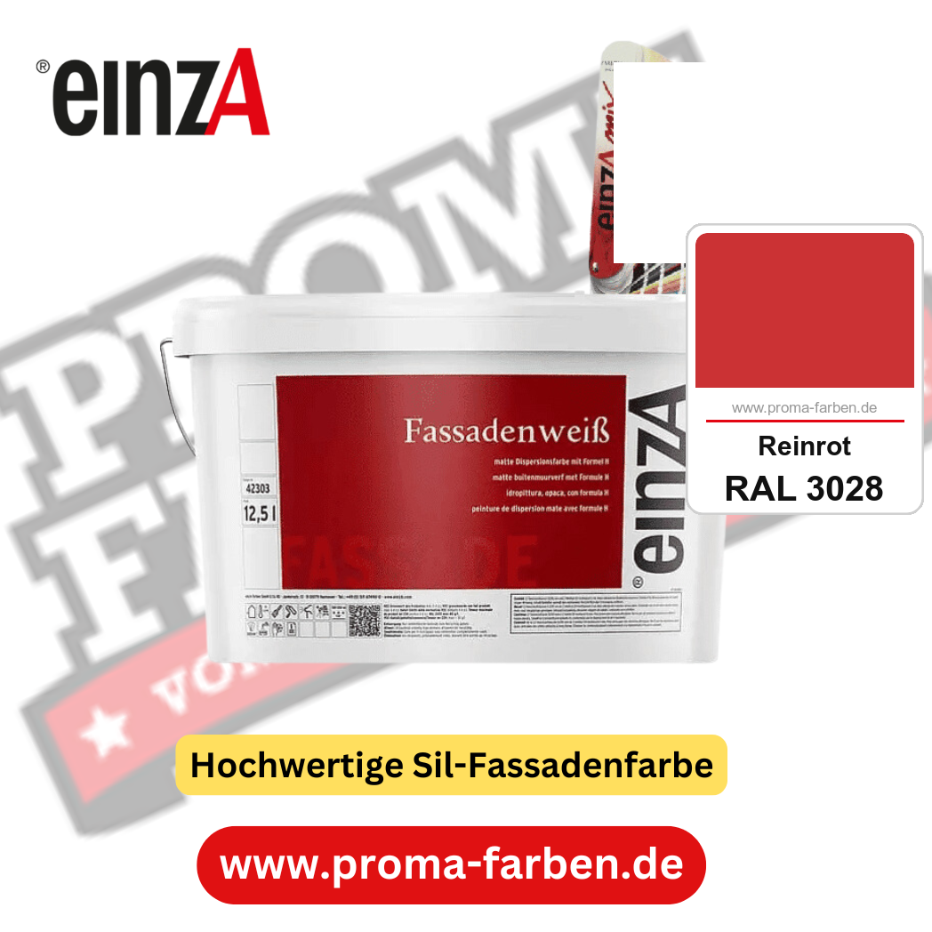 einzA Fassadenweiß kaufen bei Proma Farben RAL 3028 Reinrot