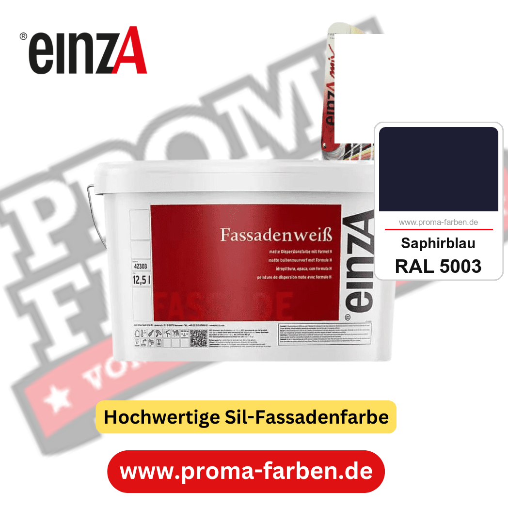 einzA Fassadenweiß kaufen bei Proma Farben RAL 5003 Saphirblau