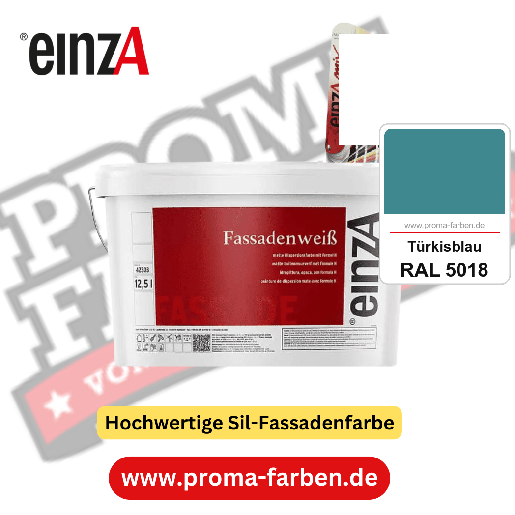 einzA Fassadenweiß kaufen bei Proma Farben RAL 5018 Türkisblau