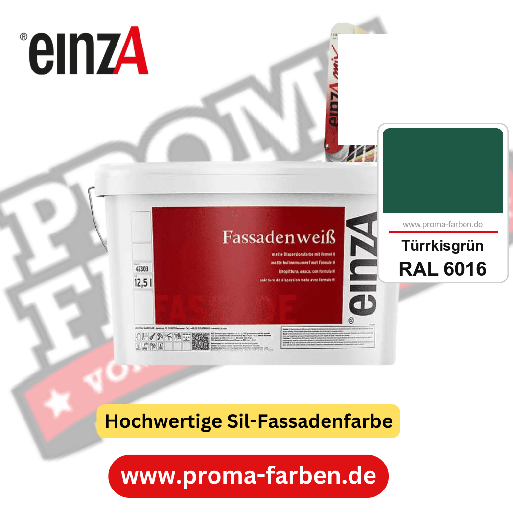einzA Fassadenweiß kaufen bei Proma Farben RAL 6016 Türrkisgrün