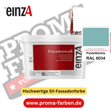 einzA Fassadenweiß kaufen bei Proma Farben RAL 6034 Pastelltürkis
