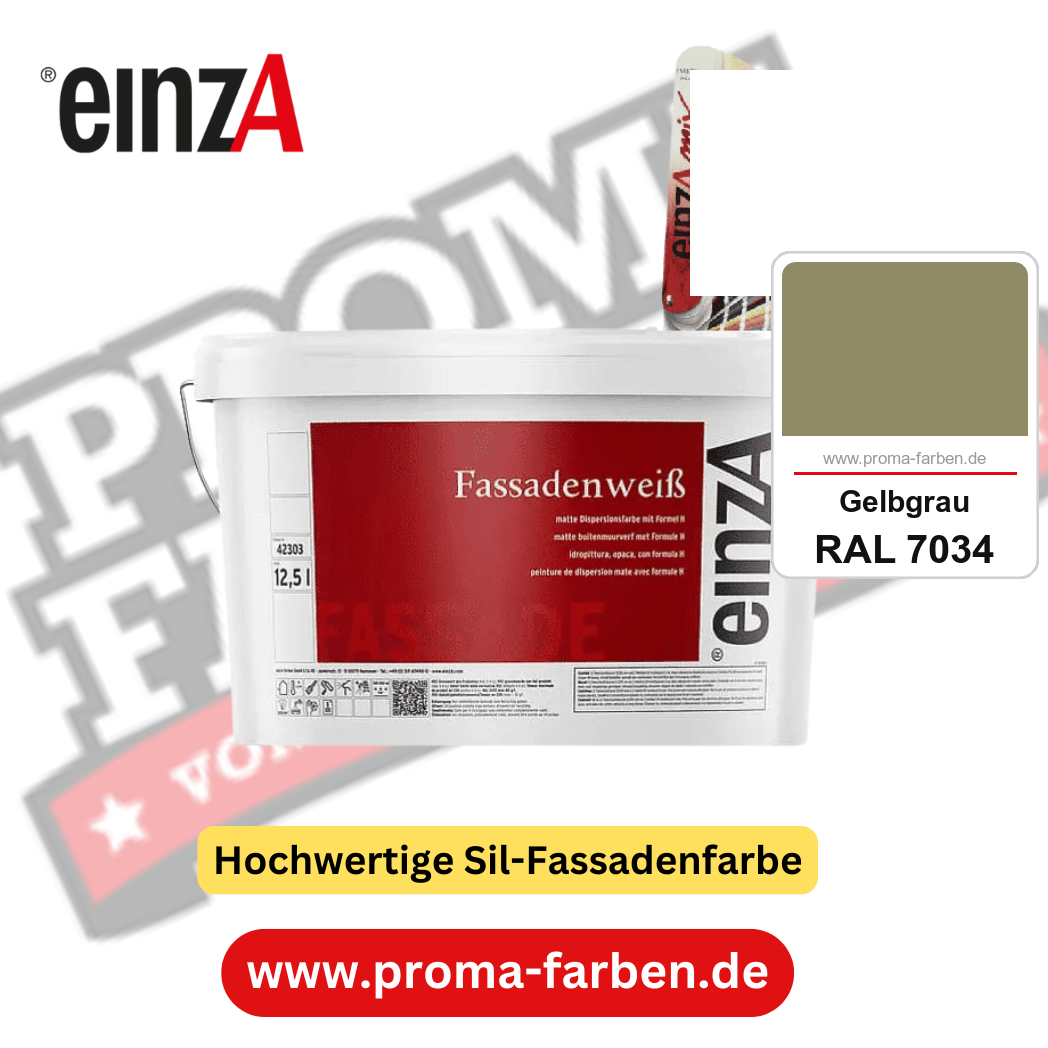 einzA Fassadenweiß kaufen bei Proma Farben RAL 7034 Gelbgrau
