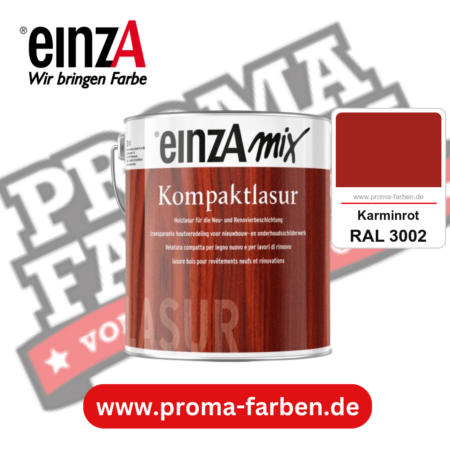 einzA Kompaktlasur kaufen bei Proma Farben RAL 3002 Karminrot