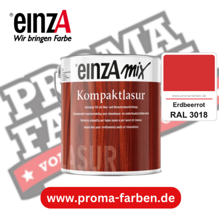 einzA Kompaktlasur kaufen bei Proma Farben RAL 3018 Erdbeerrot