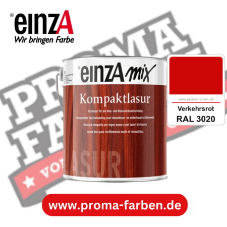 einzA Kompaktlasur kaufen bei Proma Farben RAL 3020 Verkehrsrot