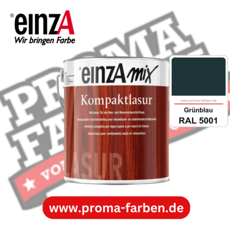 einzA Kompaktlasur kaufen bei Proma Farben RAL 5001 Grünblau