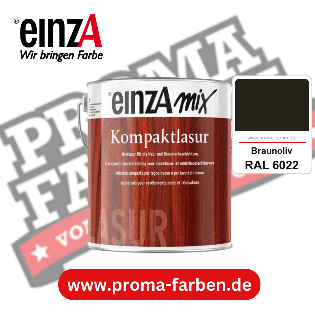 einzA Kompaktlasur kaufen bei Proma Farben RAL 6022 Braunoliv