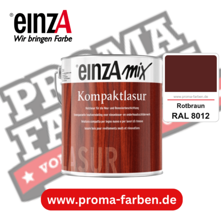 einzA Kompaktlasur kaufen bei Proma Farben RAL 8012 Rotbraun
