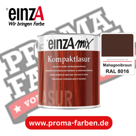 einzA Kompaktlasur kaufen bei Proma Farben RAL 8016 Mahagonibraun