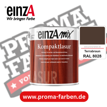 einzA Kompaktlasur kaufen bei Proma Farben RAL 8028 Terrabraun
