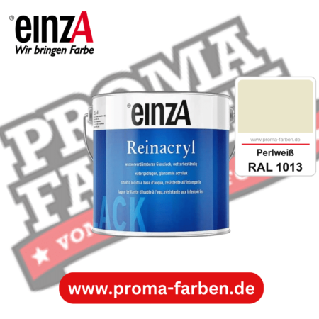 einzA Reinacryl Glanzlack kaufen bei Proma Farben RAL 1013 Perlweiß
