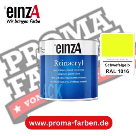 einzA Reinacryl Glanzlack kaufen bei Proma Farben RAL 1016 Schwefelgelb