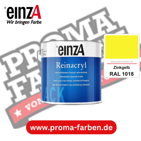 einzA Reinacryl Glanzlack kaufen bei Proma Farben RAL 1018 Zinkgelb