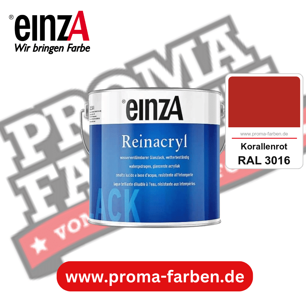 einzA Reinacryl Glanzlack kaufen bei Proma Farben RAL 3016 Korallenrot