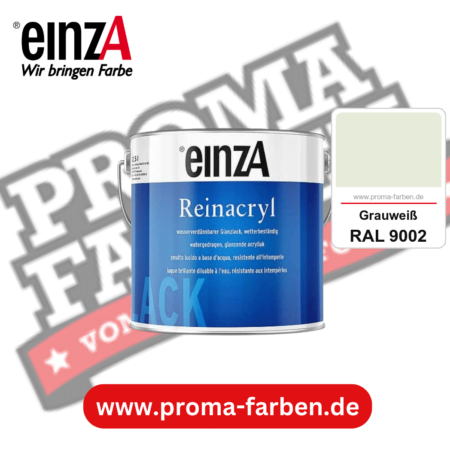 einzA Reinacryl Glanzlack kaufen bei Proma Farben RAL 9002 Grauweiß