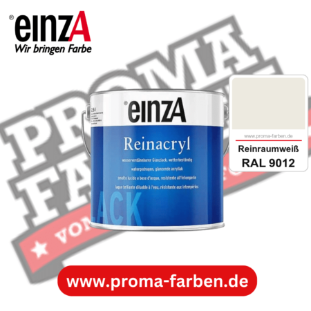 einzA Reinacryl Glanzlack kaufen bei Proma Farben RAL 9012 Reinraumweiß