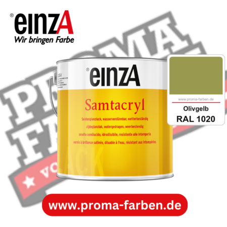einzA Samtacryl kaufen bei Proma Farben RAL 1020 Olivgelb