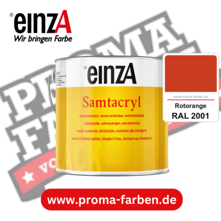 einzA Samtacryl kaufen bei Proma Farben RAL 2001 Rotorange