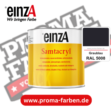 einzA Samtacryl kaufen bei Proma Farben RAL 5008 Graublau