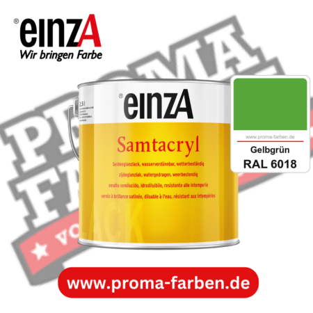 einzA Samtacryl kaufen bei Proma Farben RAL 6018 Gelbgrün