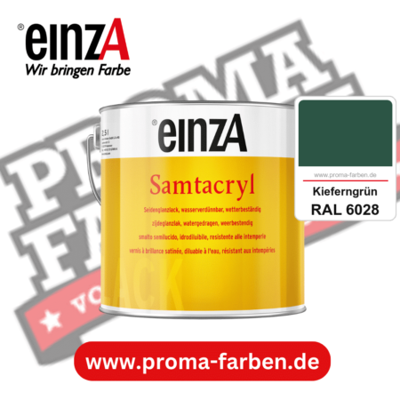einzA Samtacryl kaufen bei Proma Farben RAL 6028 Kieferngrün