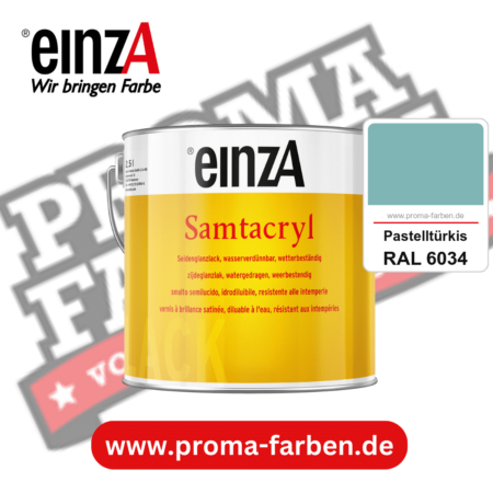 einzA Samtacryl kaufen bei Proma Farben RAL 6034 Pastelltürkis