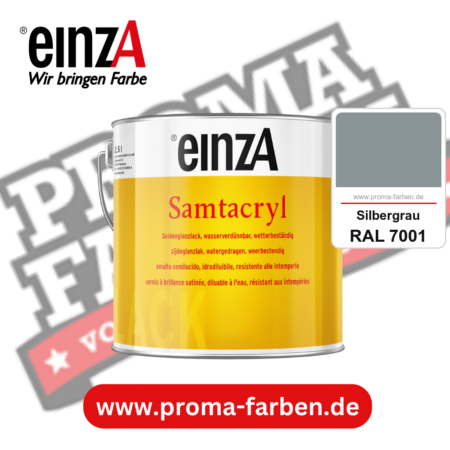 einzA Samtacryl kaufen bei Proma Farben RAL 7001 Silbergrau