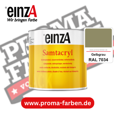 einzA Samtacryl kaufen bei Proma Farben RAL 7034 Gelbgrau