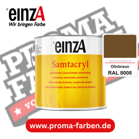 einzA Samtacryl kaufen bei Proma Farben RAL 8008 Olivbraun