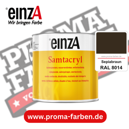 einzA Samtacryl kaufen bei Proma Farben RAL 8014 Sepiabraun