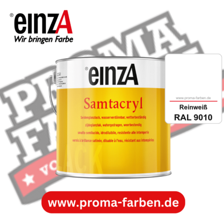 einzA Samtacryl kaufen bei Proma Farben RAL 9010 Reinweiß