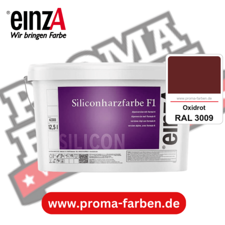 einzA Siliconharzfarbe F1 kaufen bei Proma Farben RAL 3009 Oxidrot