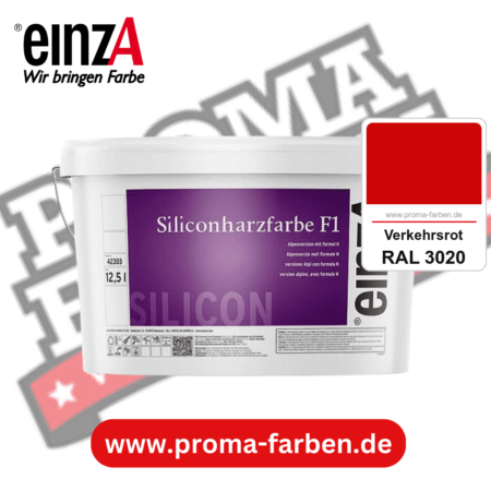 einzA Siliconharzfarbe F1 kaufen bei Proma Farben RAL 3020 Verkehrsrot