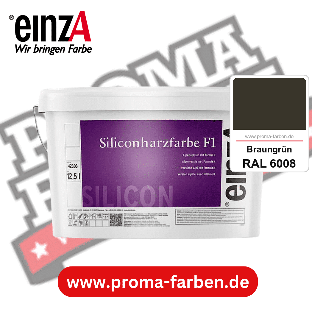 einzA Siliconharzfarbe F1 kaufen bei Proma Farben RAL 6008 Braungrün