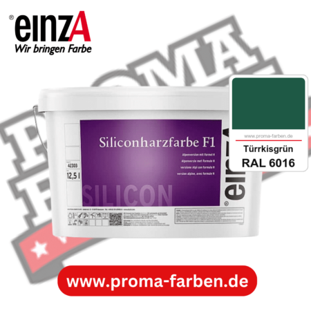 einzA Siliconharzfarbe F1 kaufen bei Proma Farben RAL 6016 Türrkisgrün